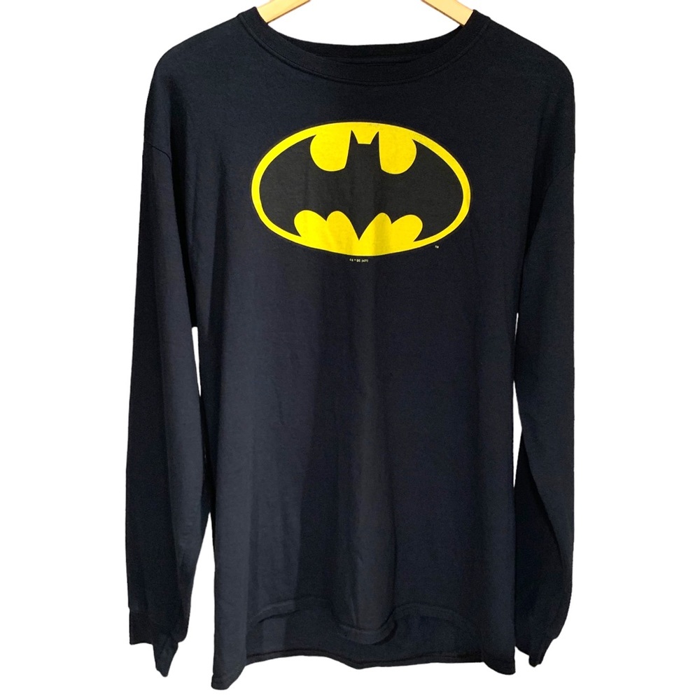 vintage dc BATMAN logo black long sleeve t-shirt